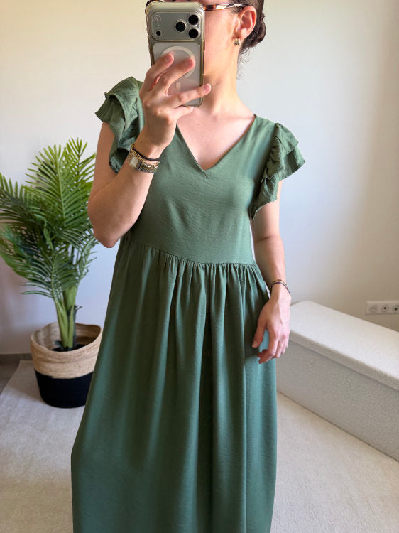 Robe longue boutonnée dans le dos
