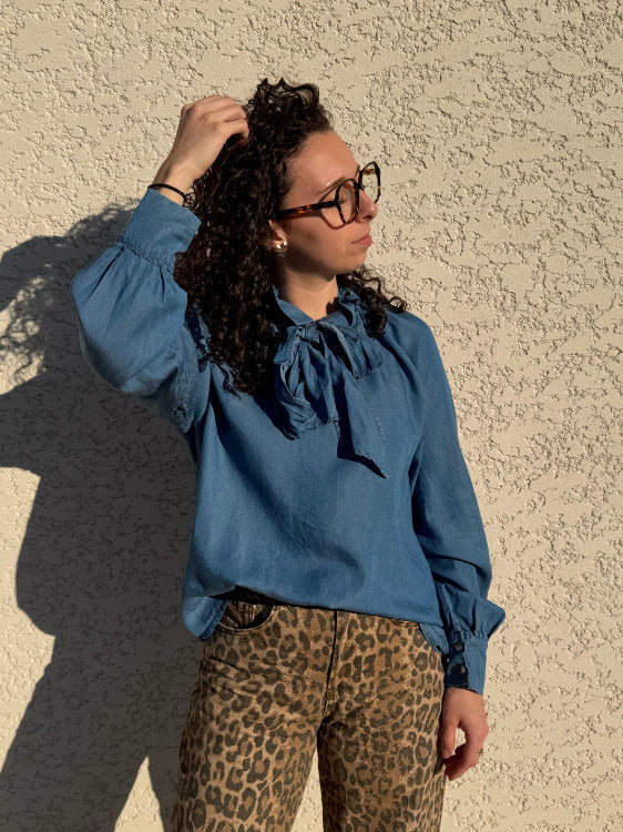 Blouse manches longues avec noeud