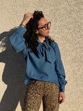 Blouse manches longues avec noeud