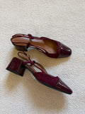 Slingbacks à talons effet daim et bout vernis Alba
