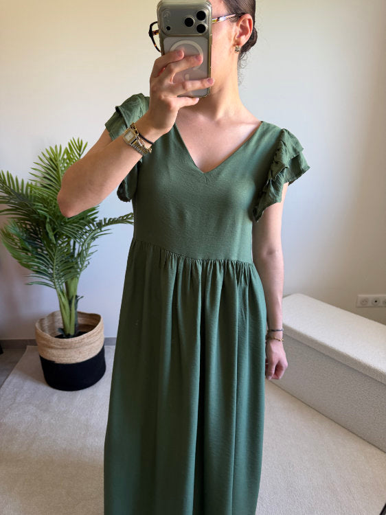 Robe longue boutonnée dans le dos