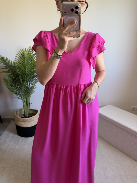 Robe longue boutonnée dans le dos