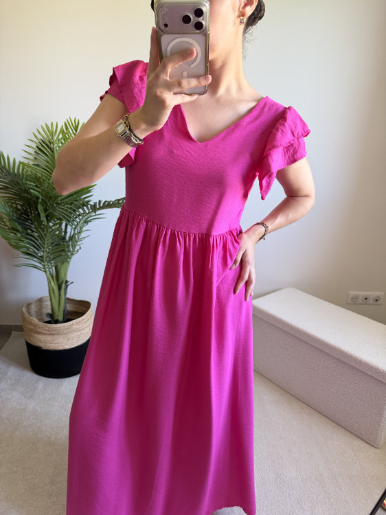 Robe longue boutonnée dans le dos