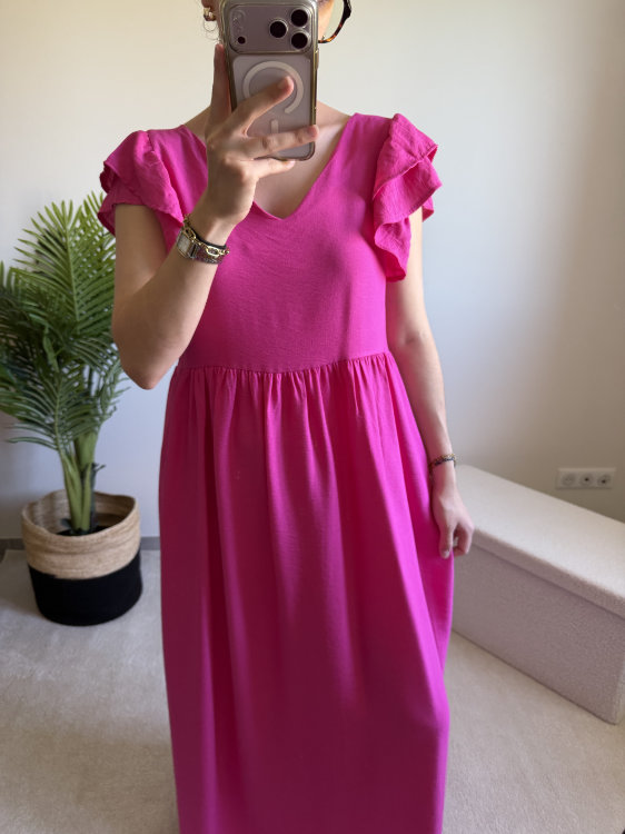 Robe longue boutonnée dans le dos