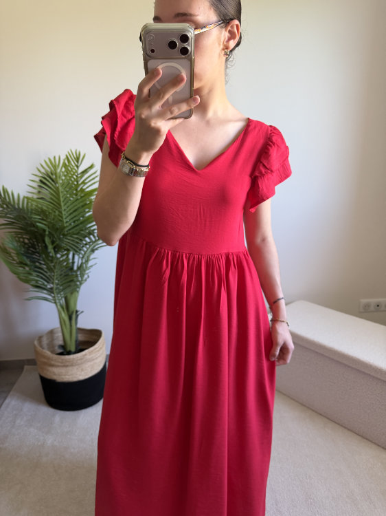 Robe longue boutonnée dans le dos