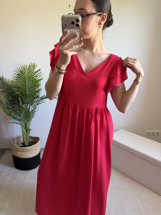 Robe longue boutonnée dans le dos