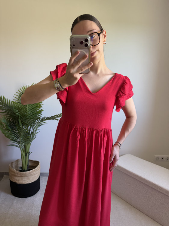 Robe longue boutonnée dans le dos