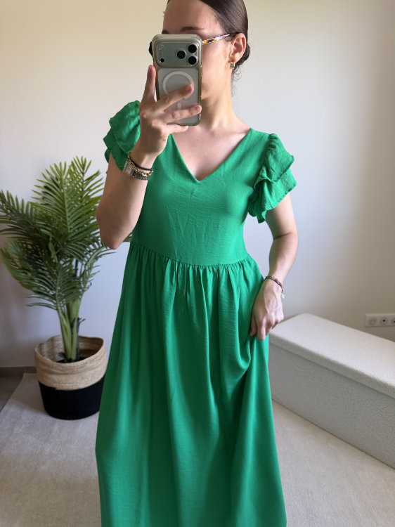 Robe longue boutonnée dans le dos
