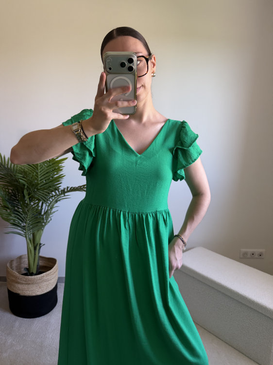 Robe longue boutonnée dans le dos