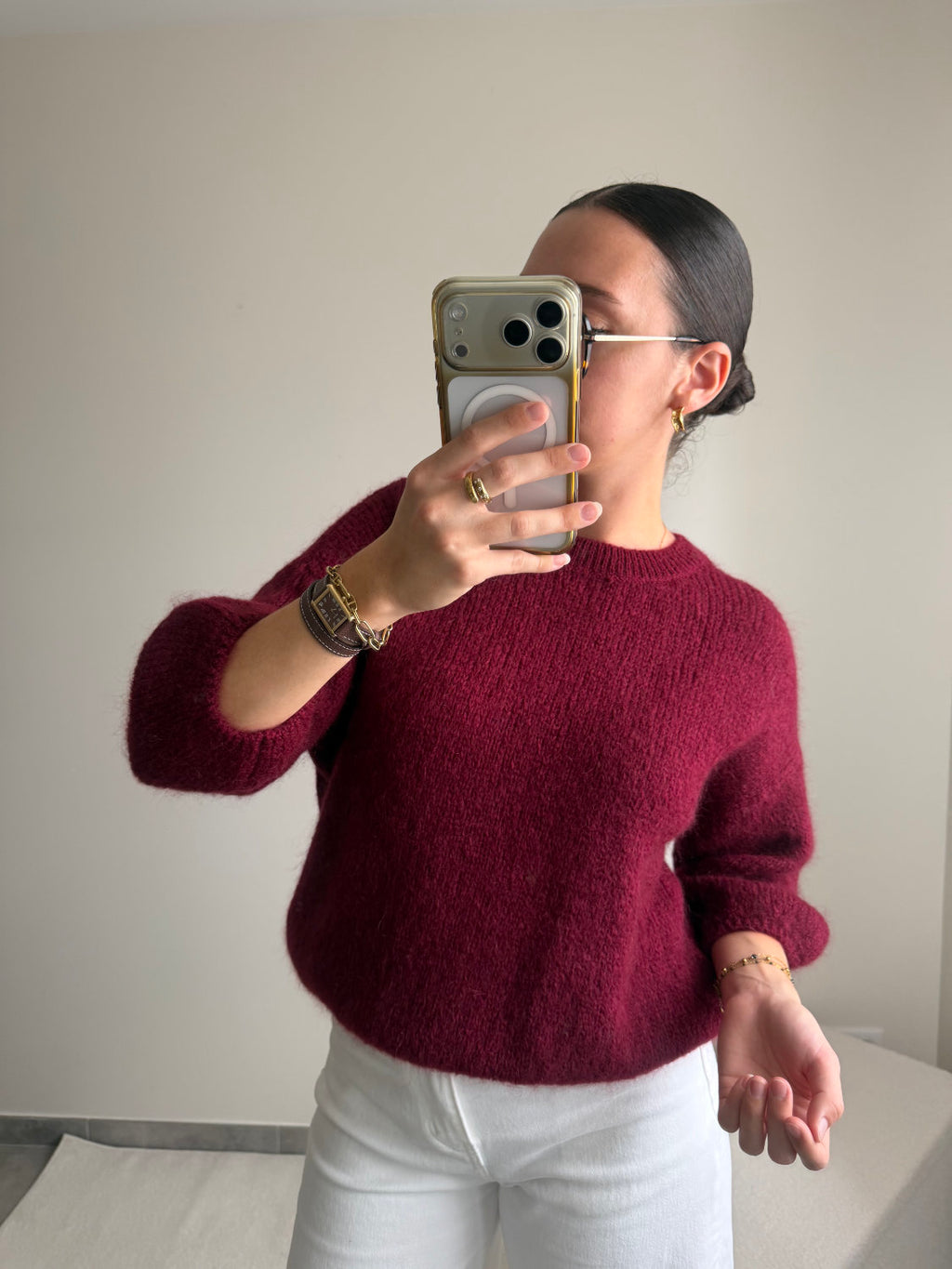 Pull manches courtes en mohair Zélie