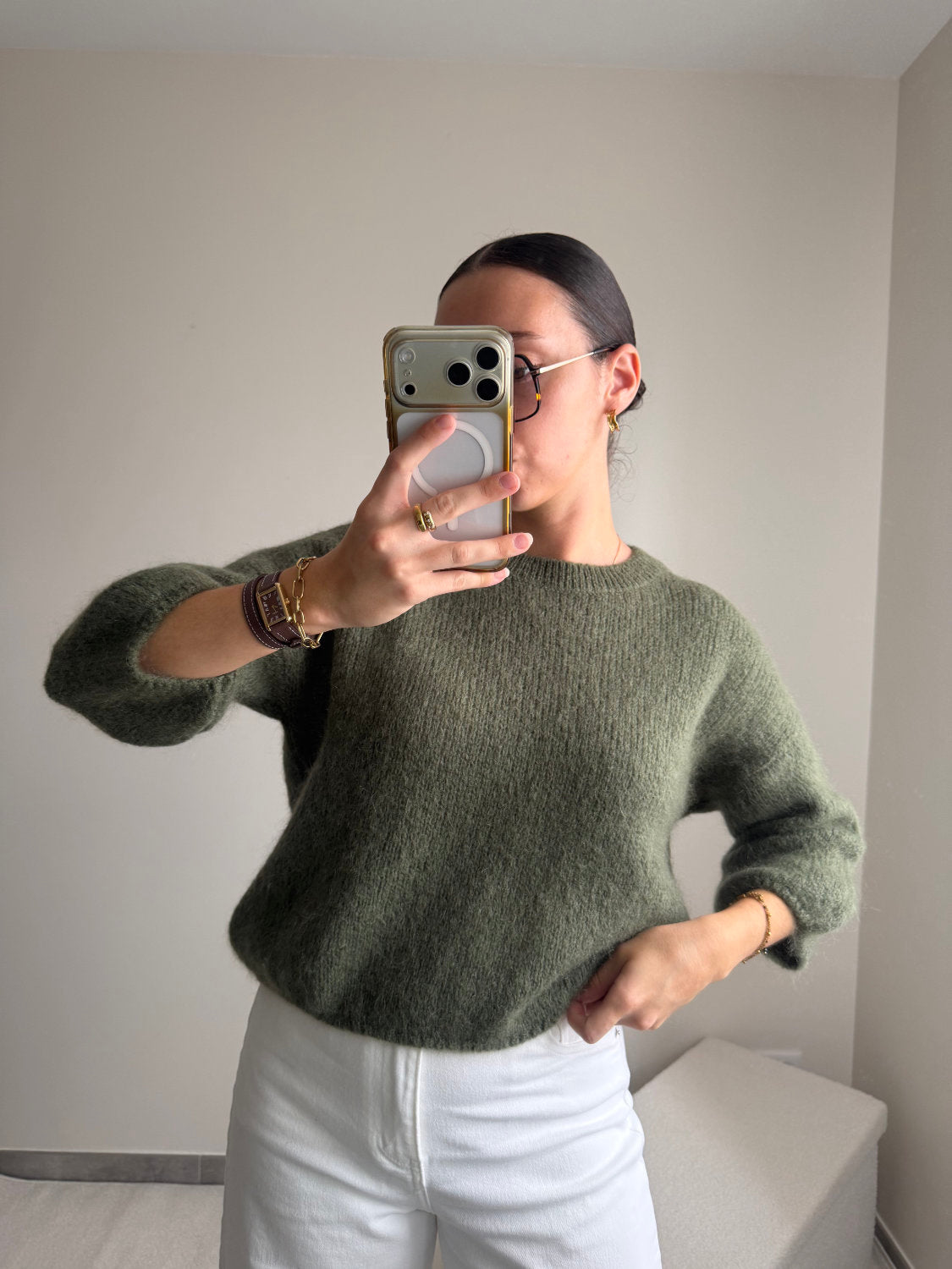 Pull manches courtes en mohair Zélie