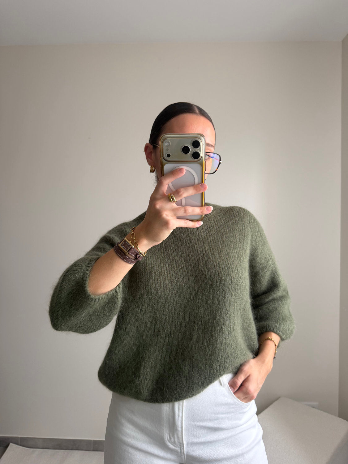 Pull manches courtes en mohair Zélie