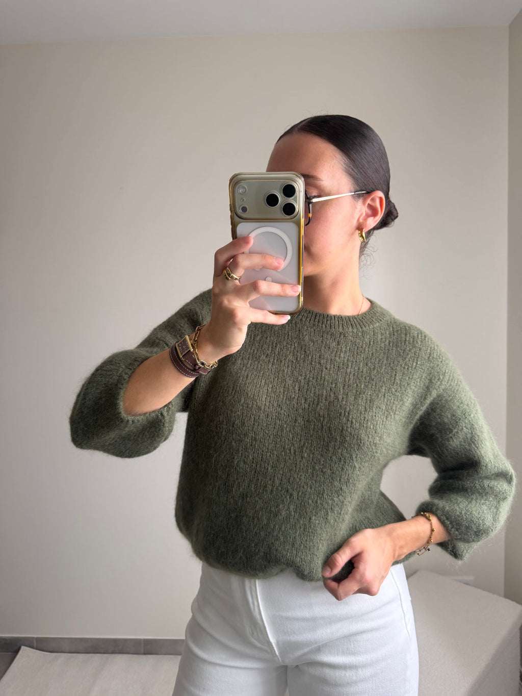 Pull manches courtes en mohair Zélie
