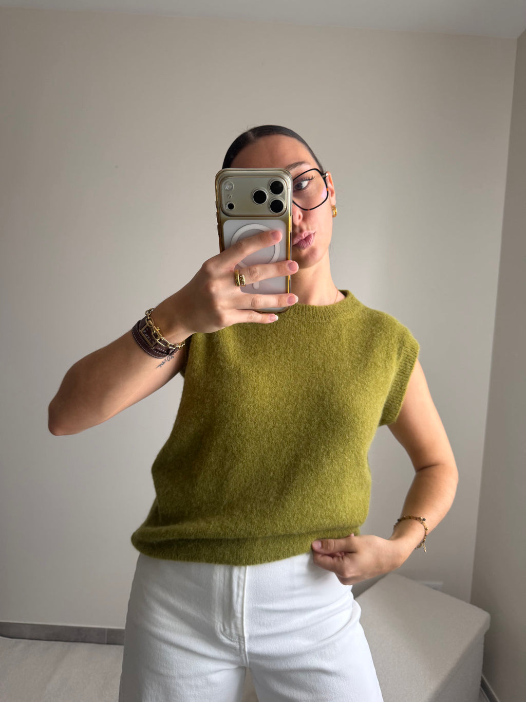 Pull sans manches baby alpaga Nina