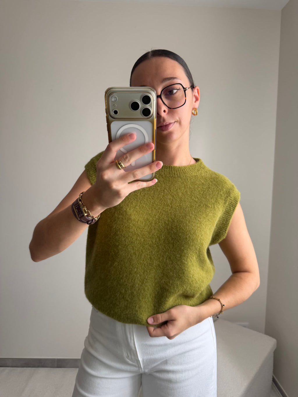 Pull sans manches baby alpaga Nina