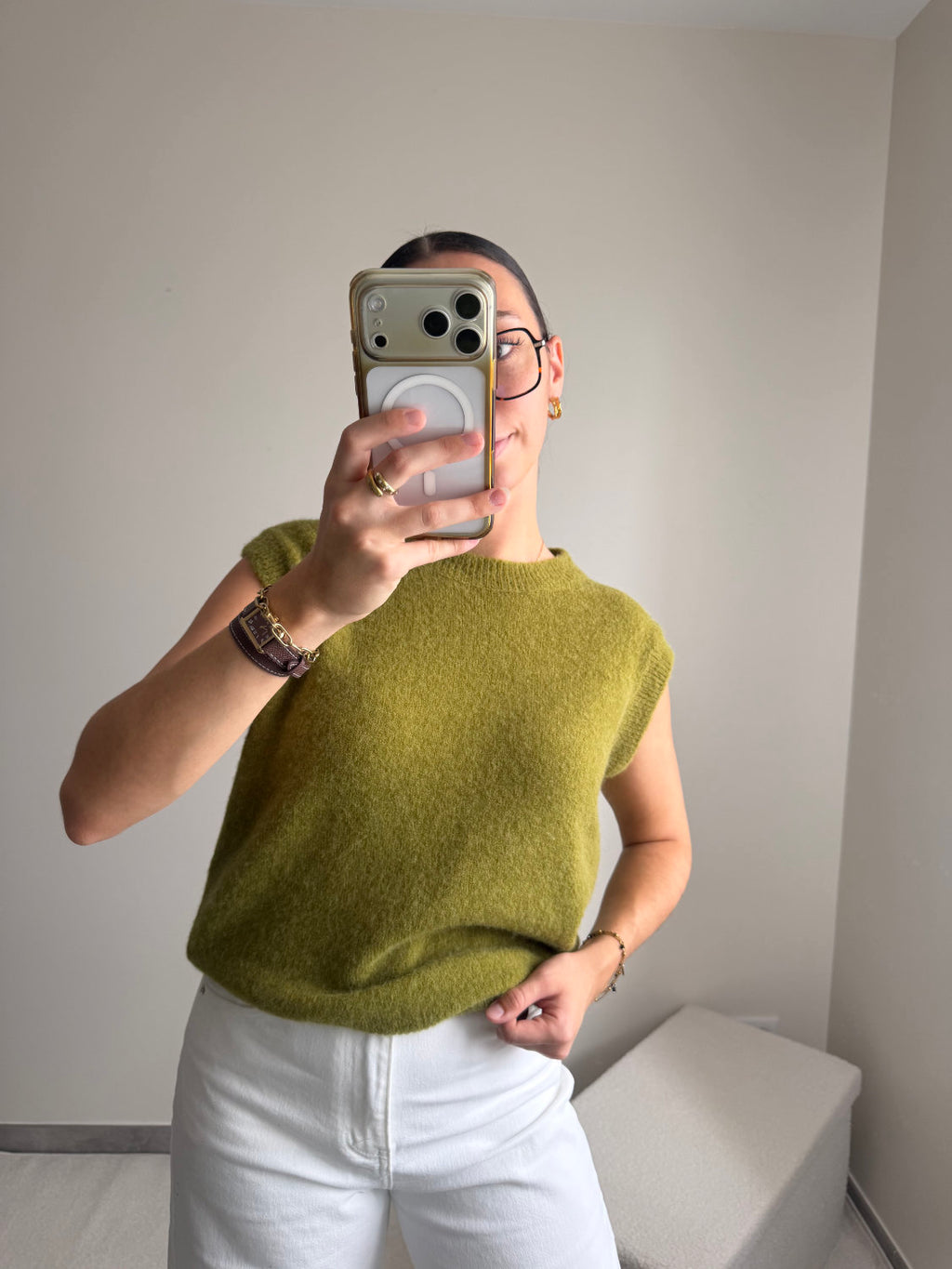 Pull sans manches baby alpaga Nina