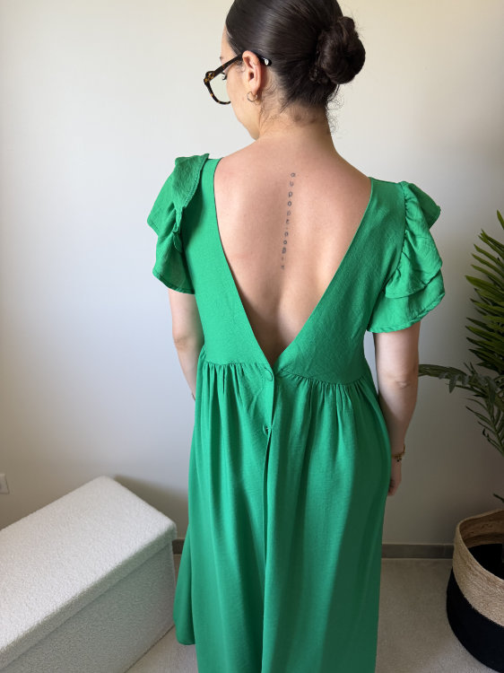 Robe longue boutonnée dans le dos