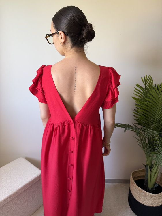 Robe longue boutonnée dans le dos