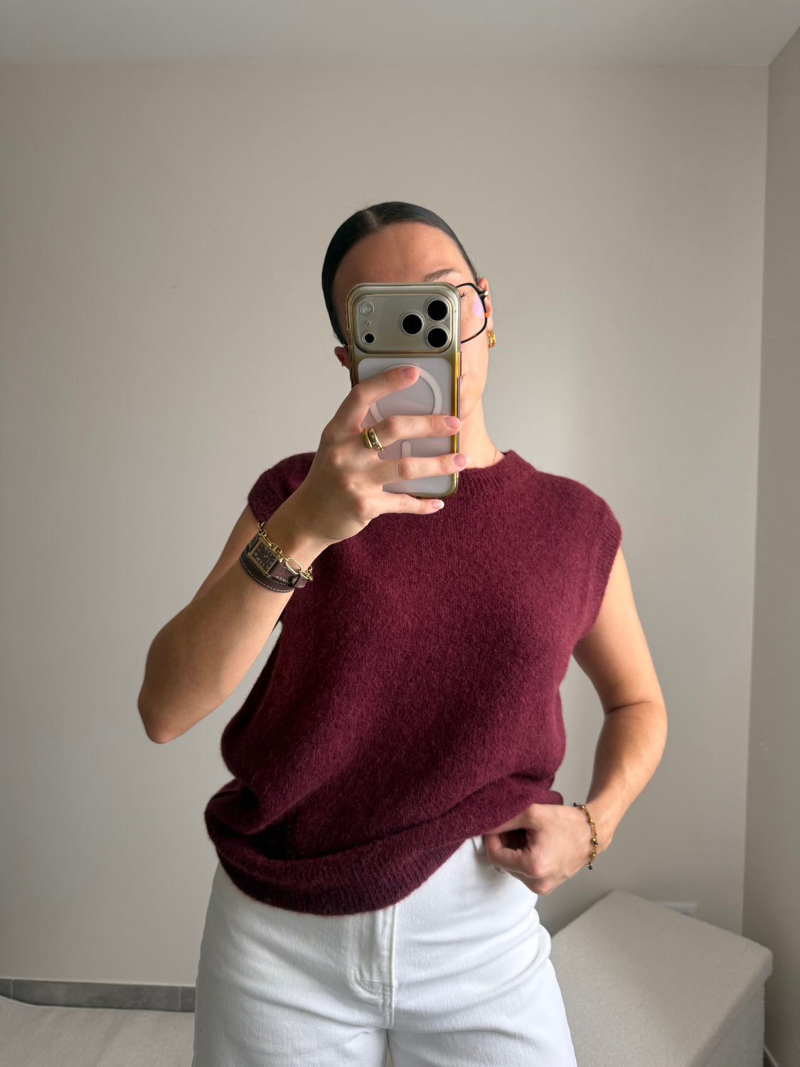 Pull sans manches baby alpaga Nina