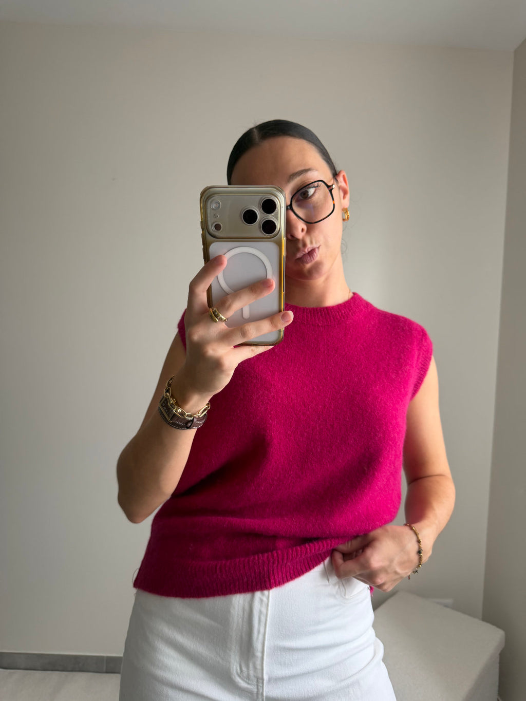Pull sans manches baby alpaga Nina