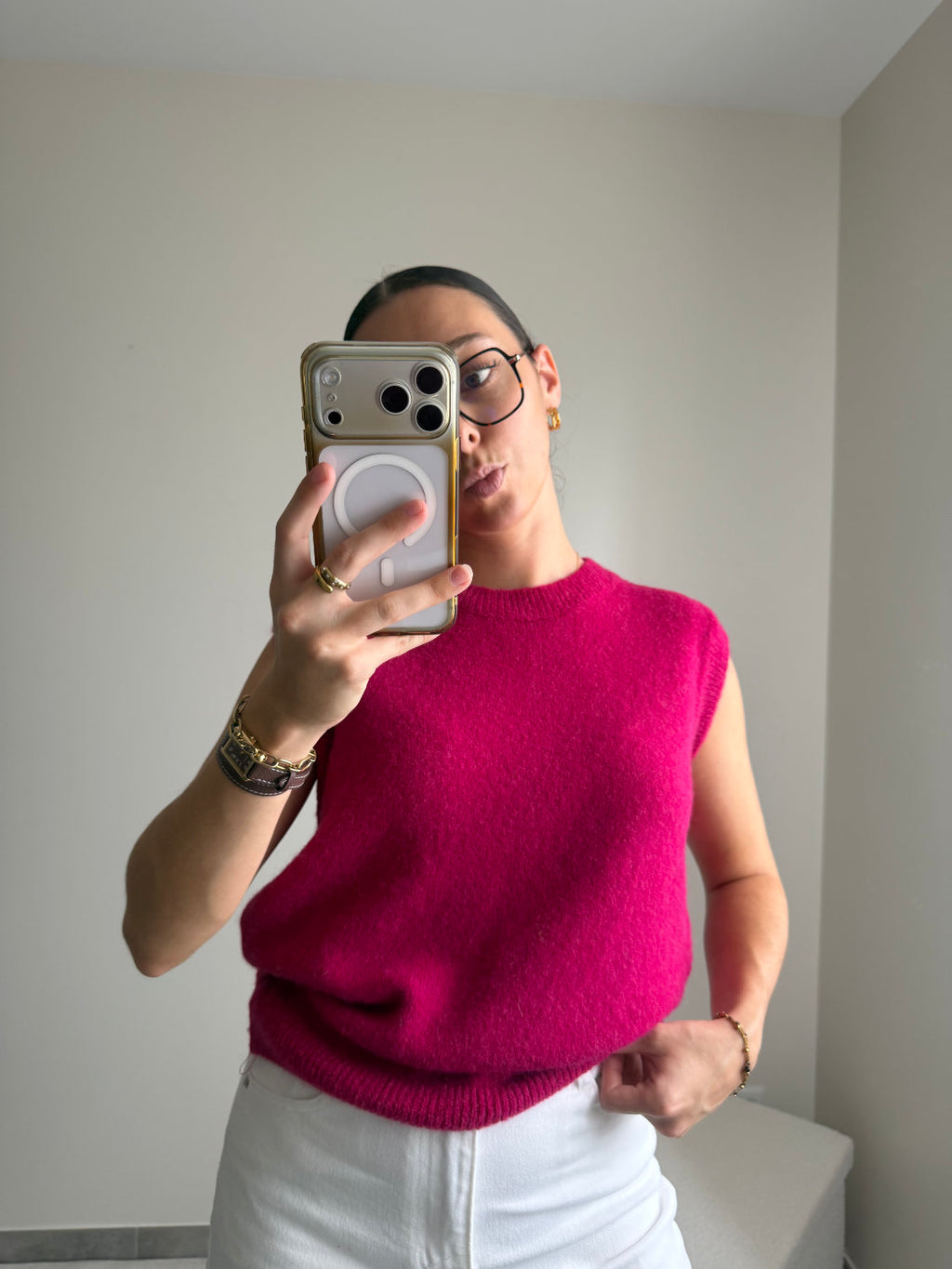 Pull sans manches baby alpaga Nina
