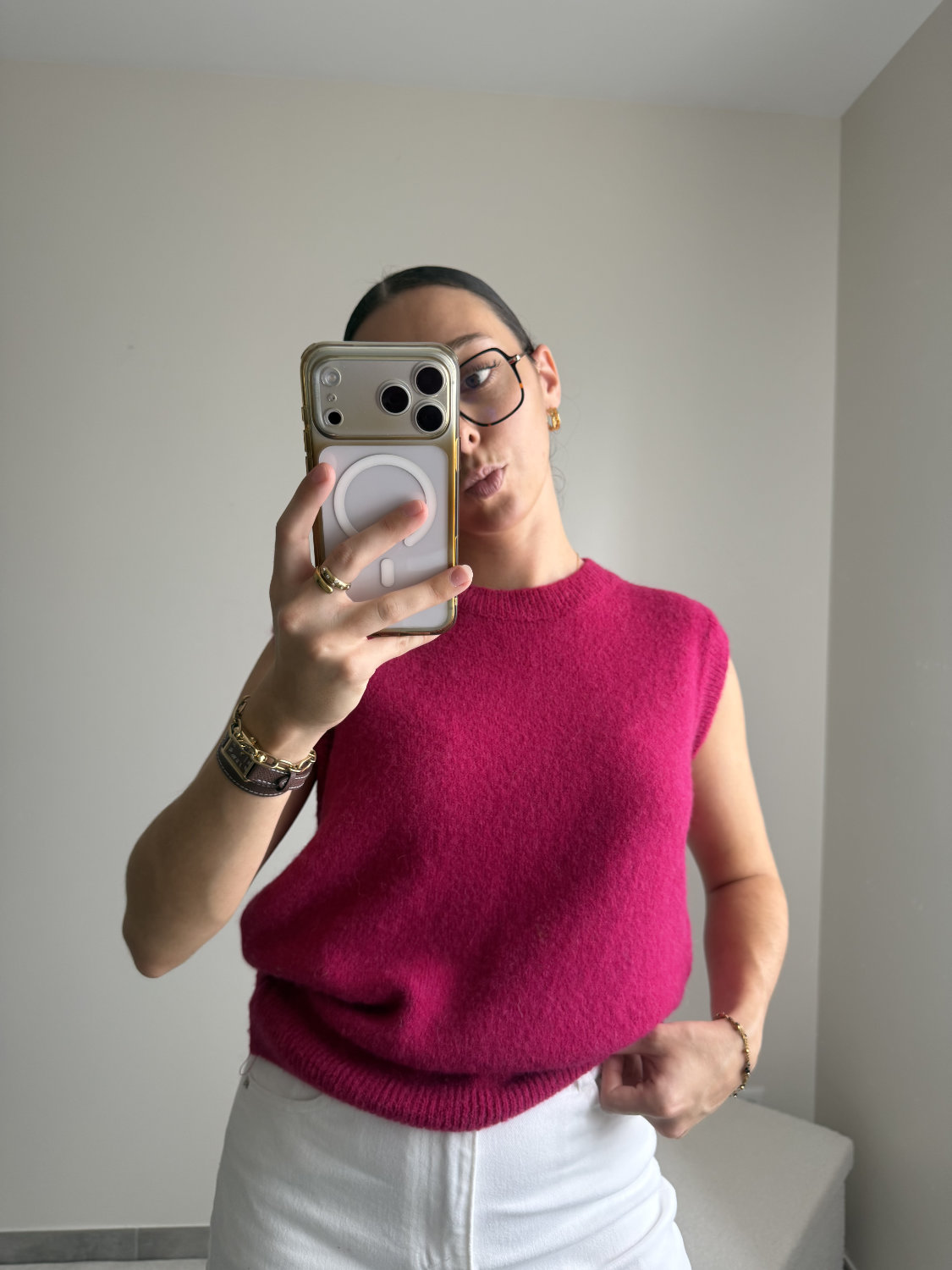Pull sans manches baby alpaga Nina