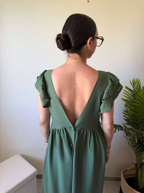 Robe longue boutonnée dans le dos