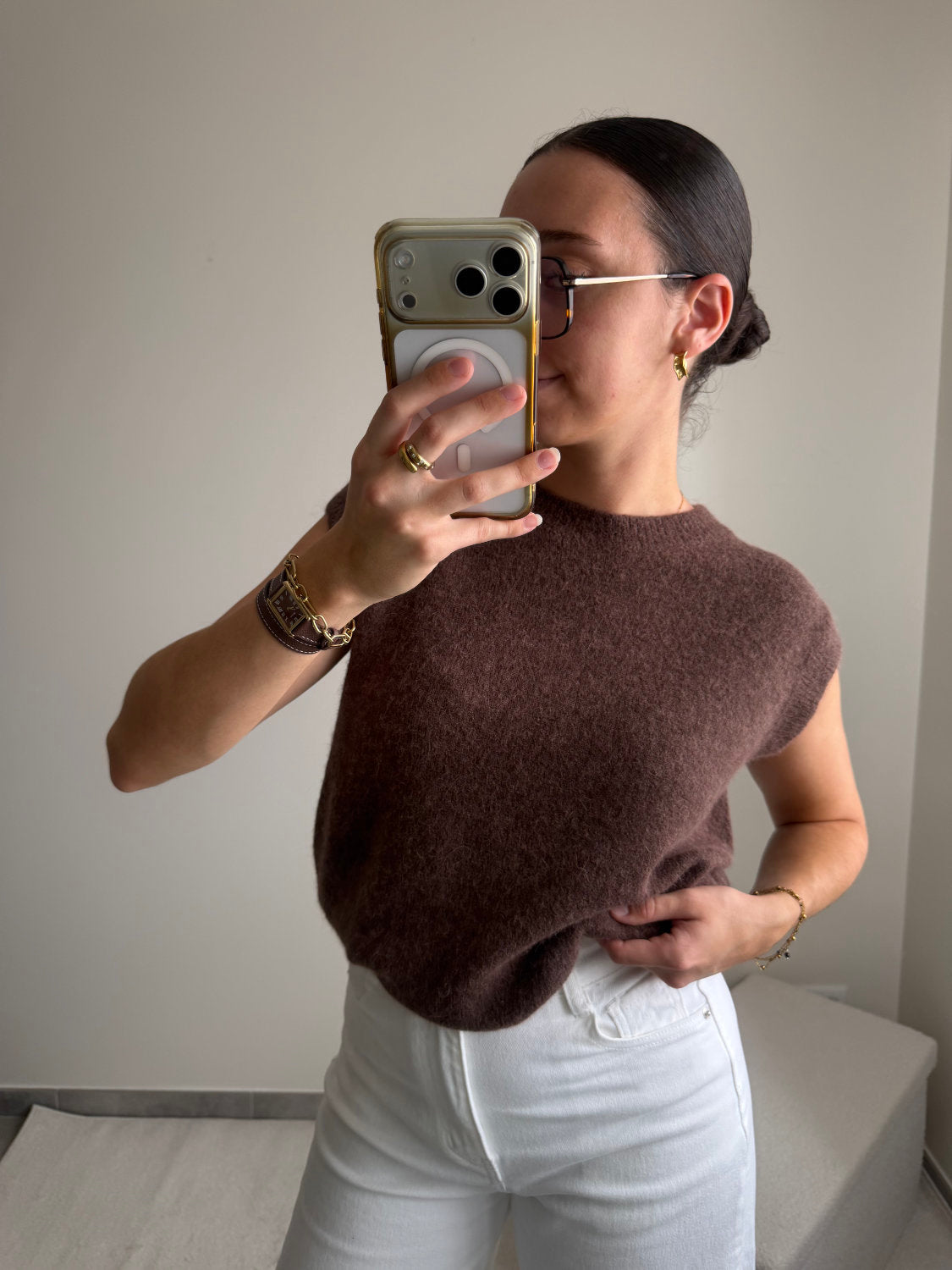 Pull sans manches baby alpaga Nina