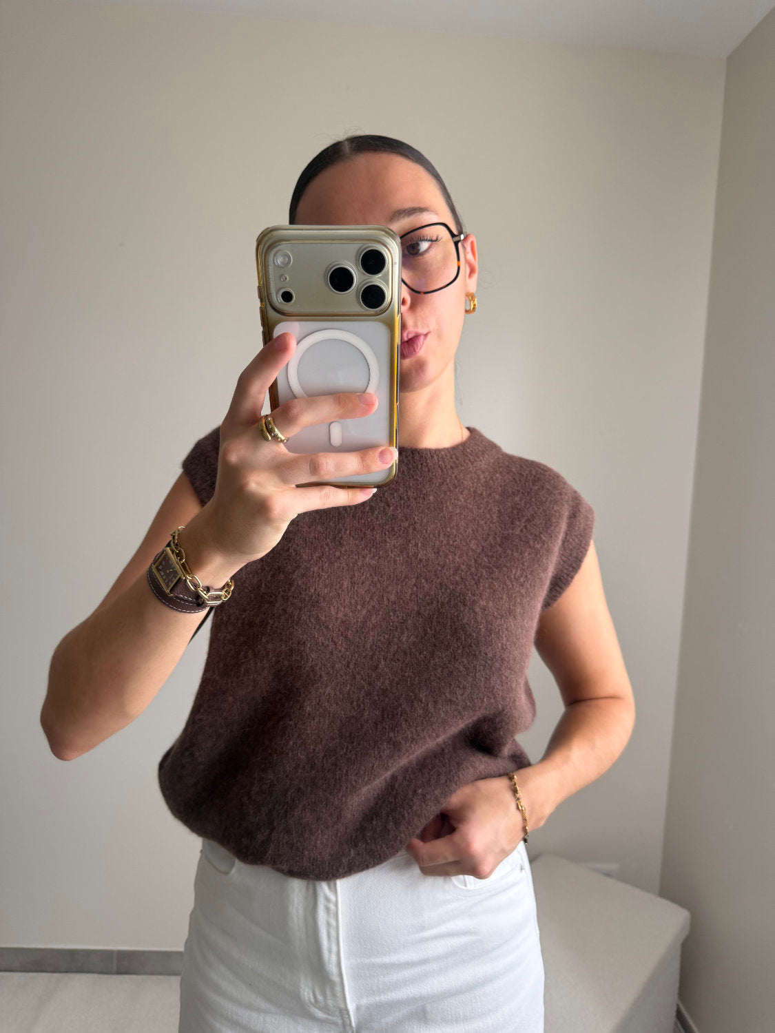Pull sans manches baby alpaga Nina