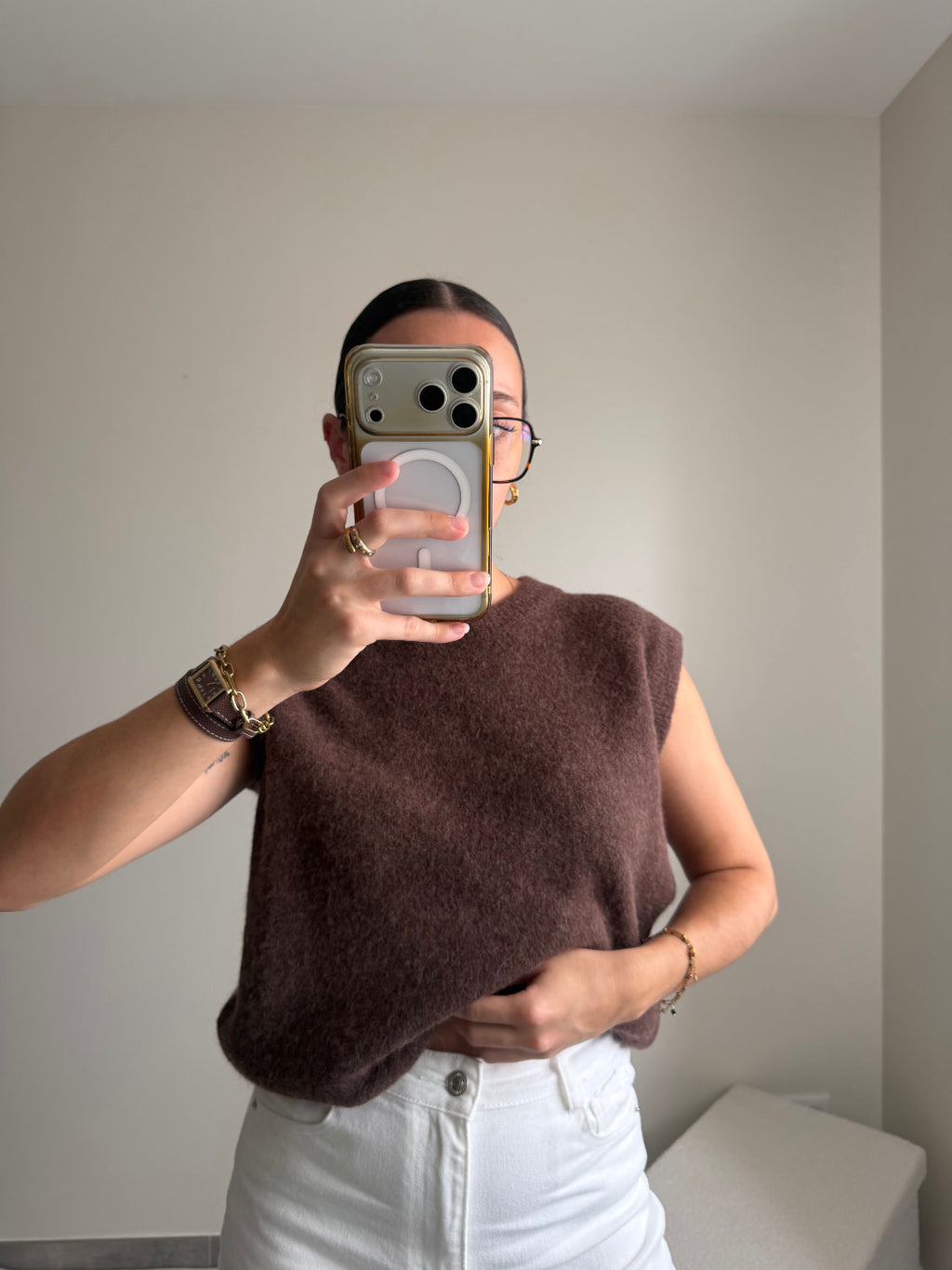 Pull sans manches baby alpaga Nina