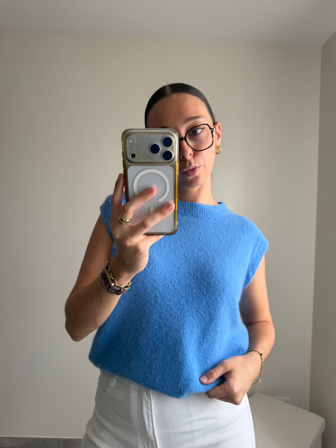 Pull sans manches baby alpaga Nina