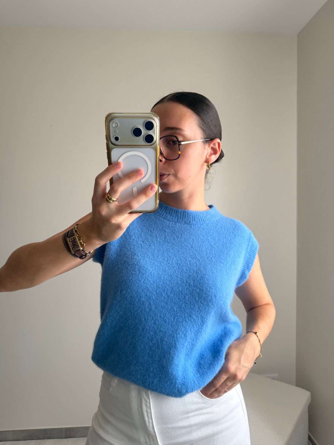 Pull sans manches baby alpaga Nina