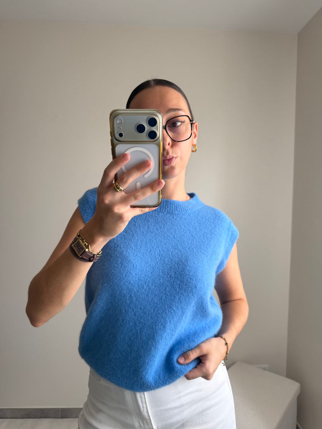 Pull sans manches baby alpaga Nina